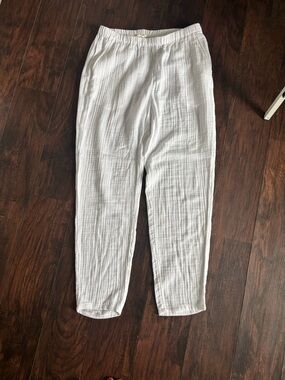 Eileen Fisher White Relaxed Cotton Joggers